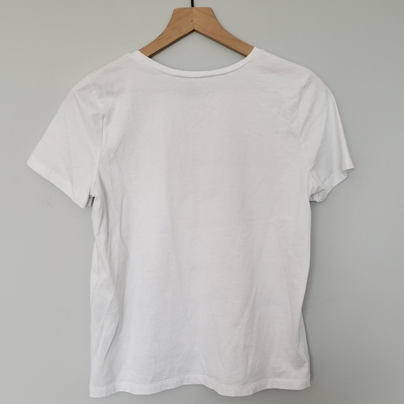 Draper James Keep it Pretty Please White Cotton Graphic Tee Size M - Picture 3 of 6